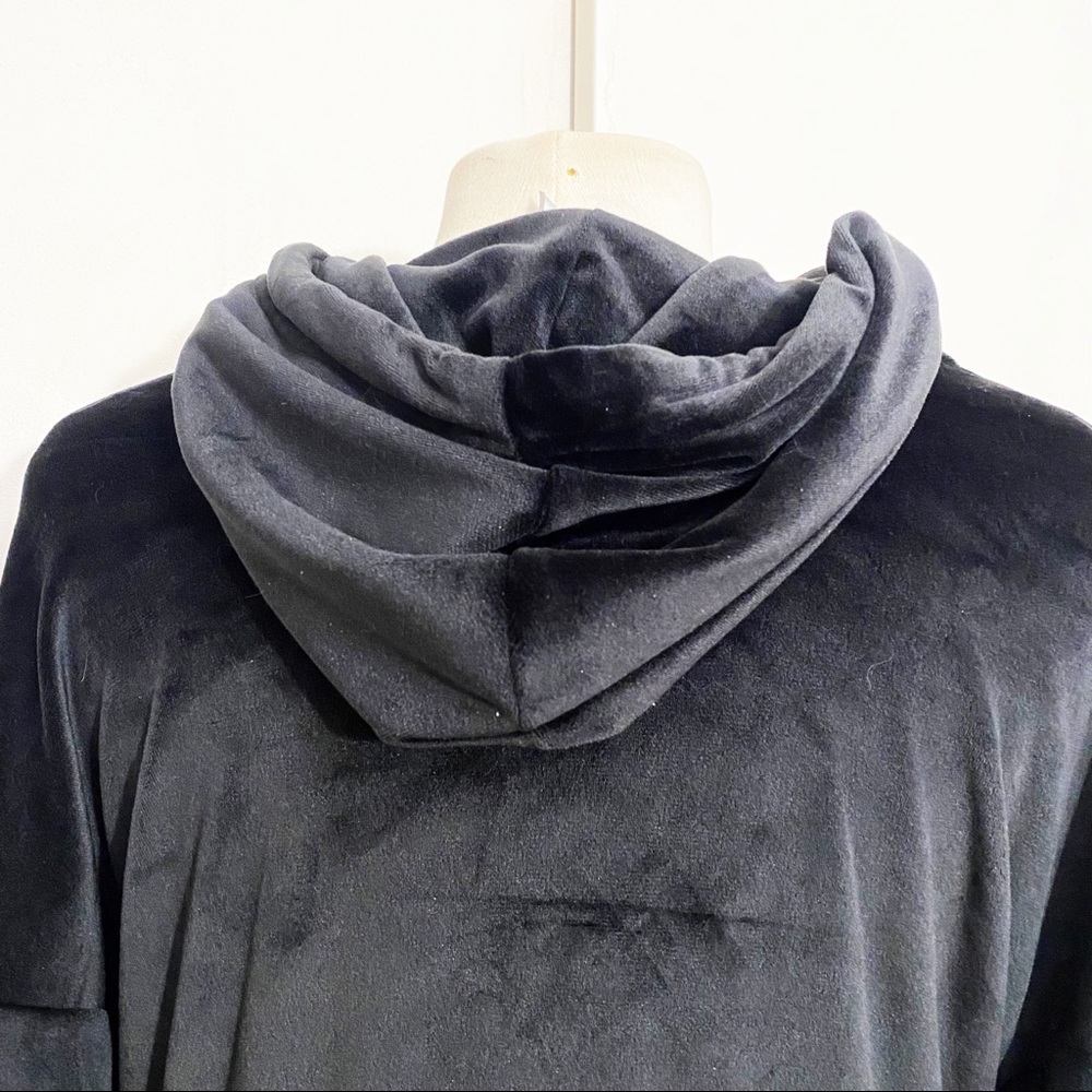 NO BOUNDARIES hooded velour rib trim “good vibes” sweatshirt top M jr. - Picture 5 of 7